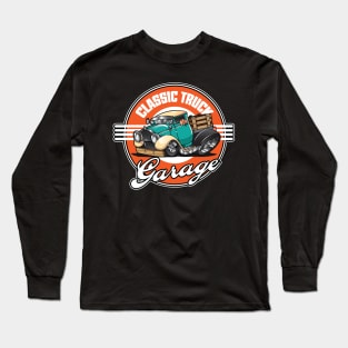 Classic Truck Garage Graphic Long Sleeve T-Shirt